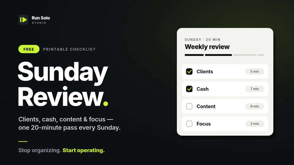 Sunday Review weekly review template cover